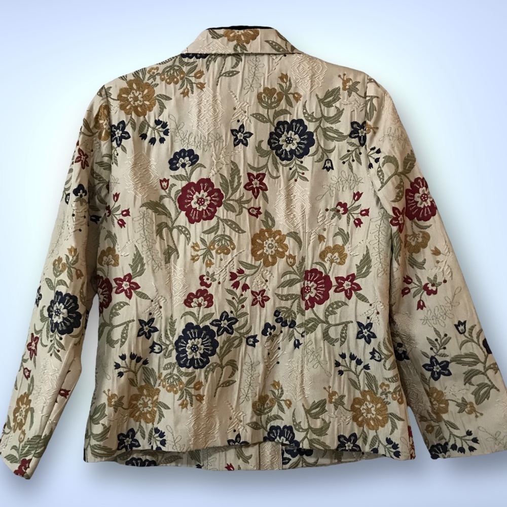 ALFRED DUNNER Tailored Floral Embroidered Jacquard Blazer - Picture 4 of 12
